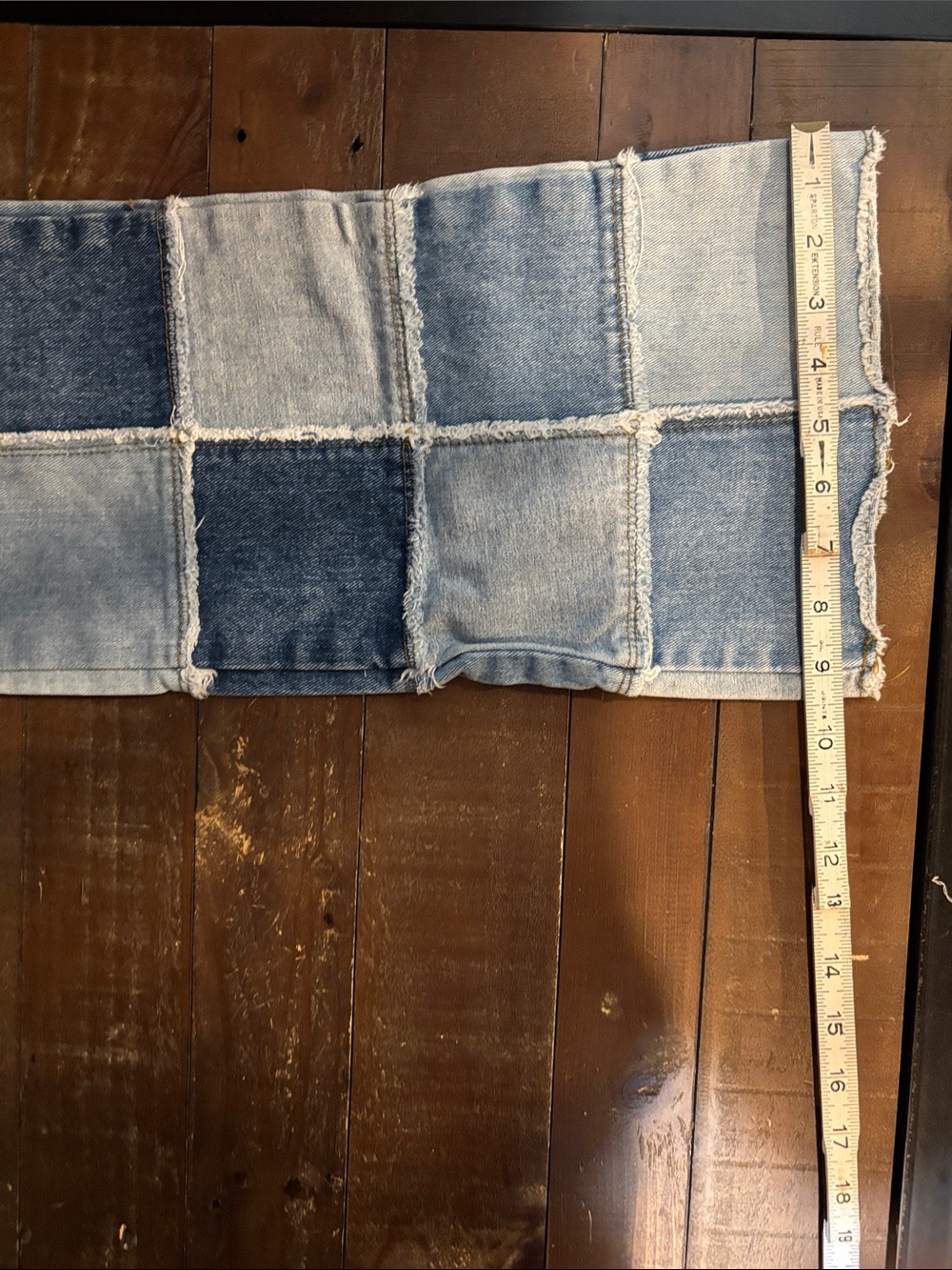 Patchwork Two-Tone Blue Denim Pants - Picture 9 of 9